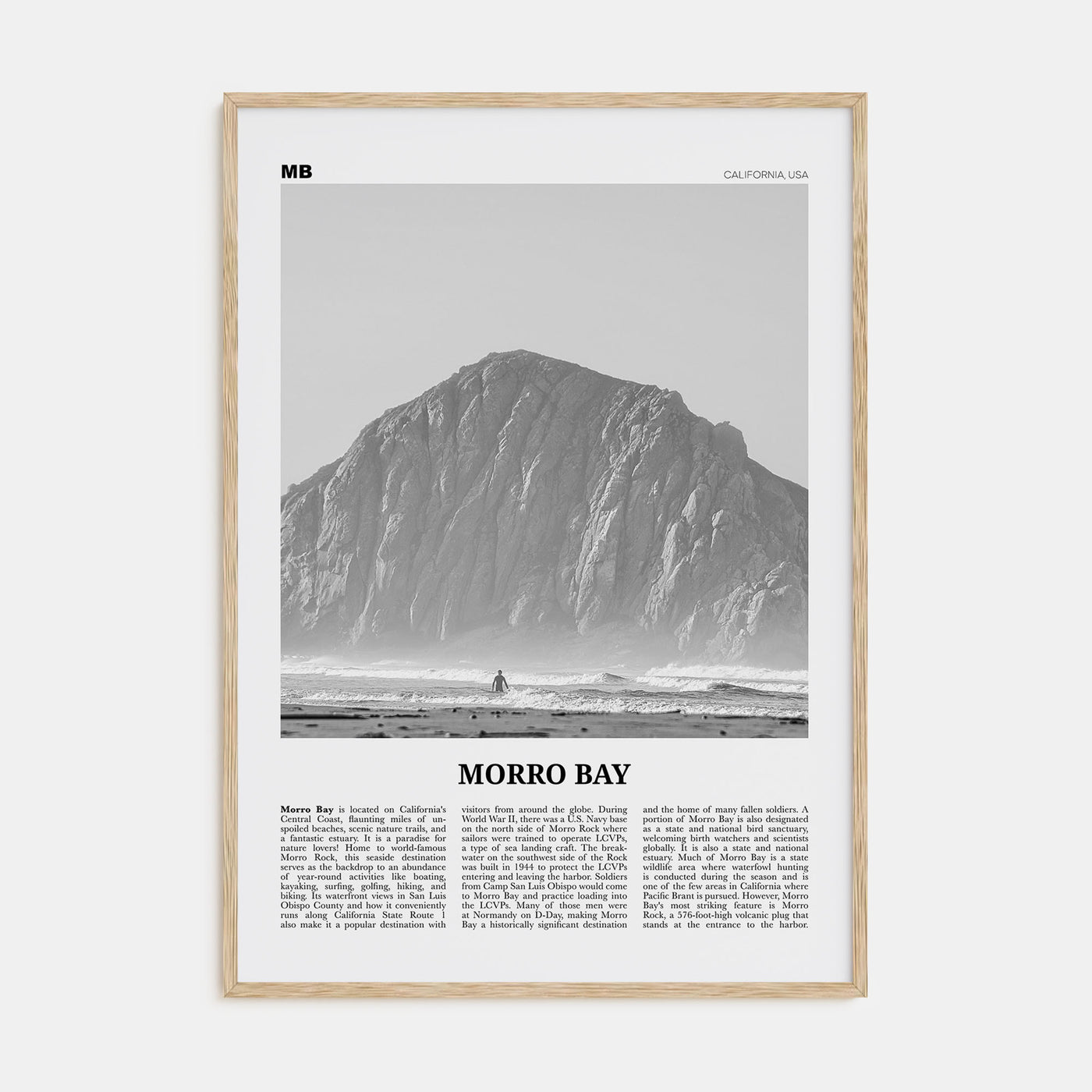 Morro Bay Travel B&W No 1 Poster