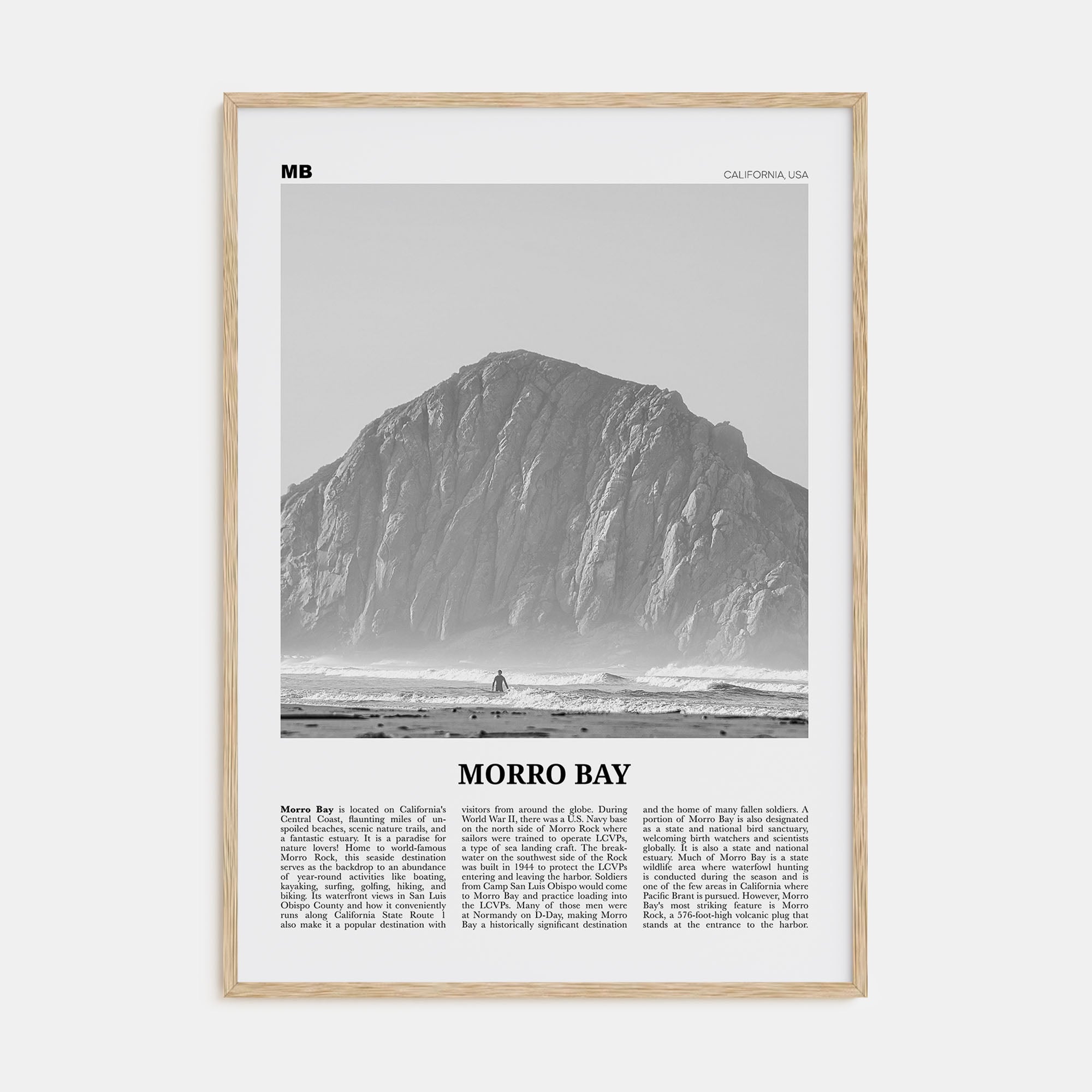 Morro Bay Travel B&W No 1 Poster