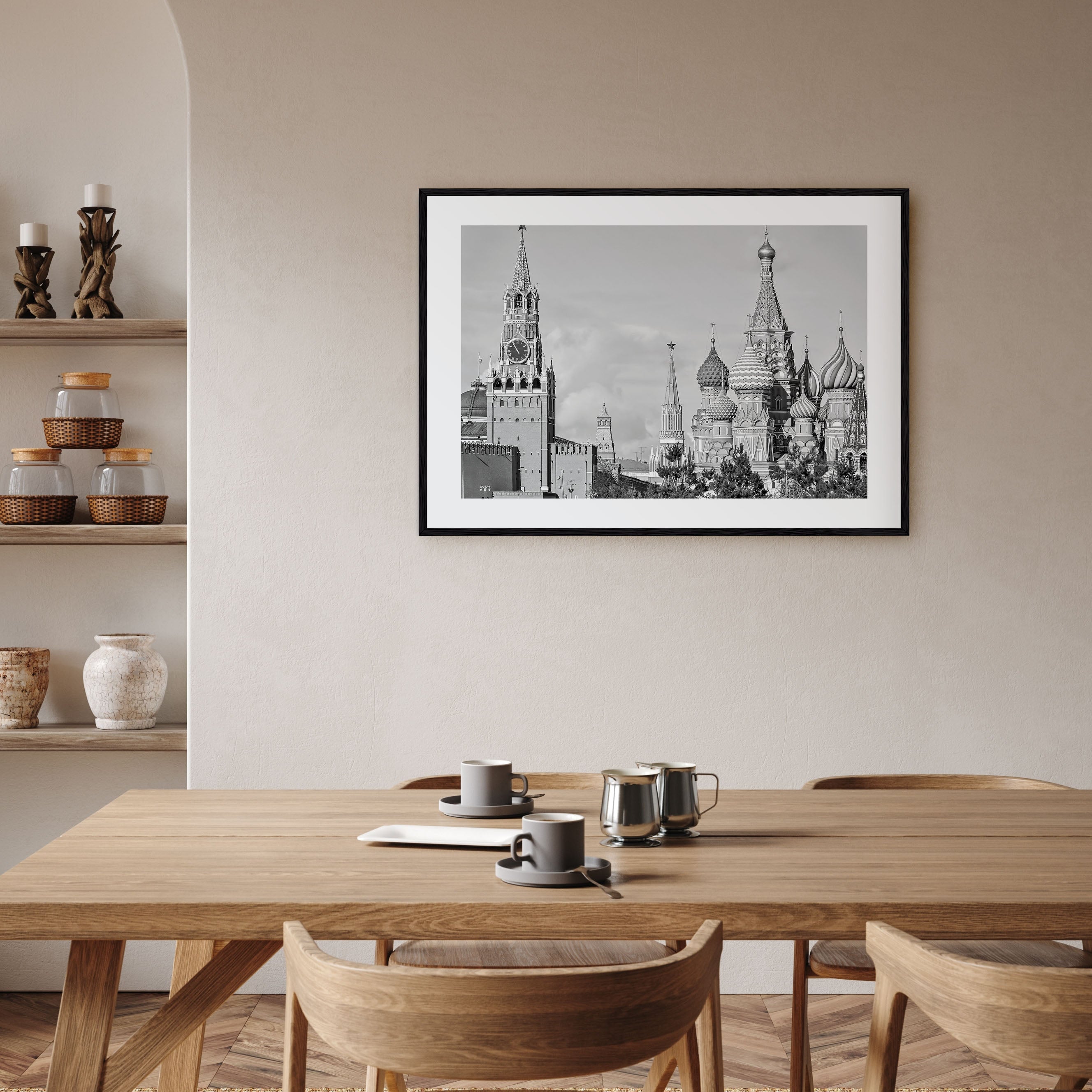 Moscow, Russia Landscape B&W Poster