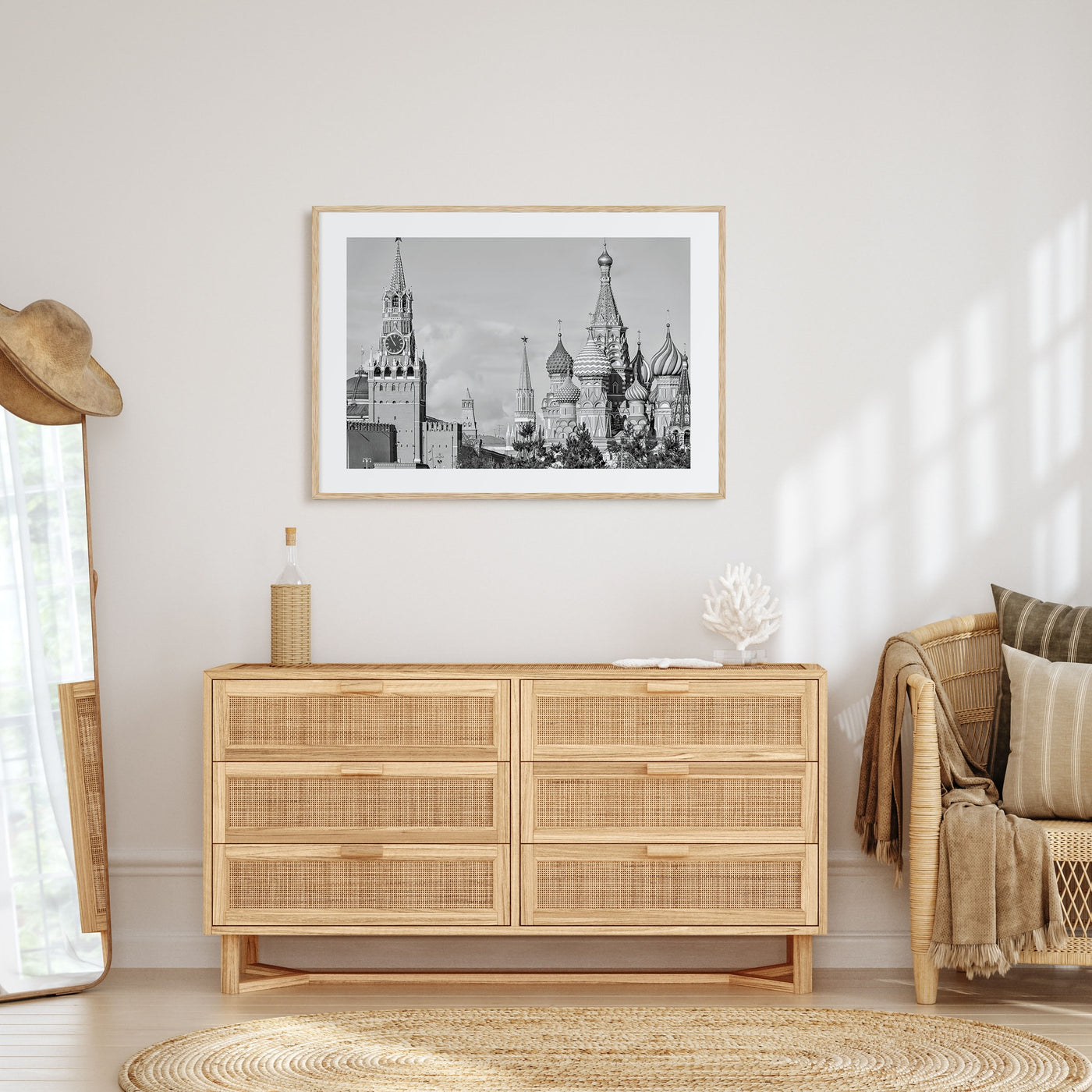 Moscow, Russia Landscape B&W Poster
