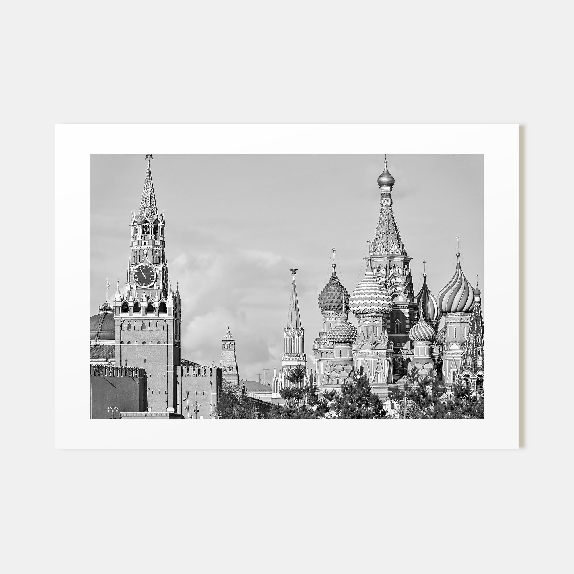 Moscow, Russia Landscape B&W Poster