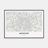Moscow, Russia Map Landscape Poster
