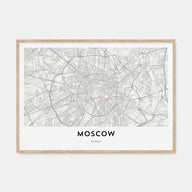 Moscow, Russia Map Landscape Poster