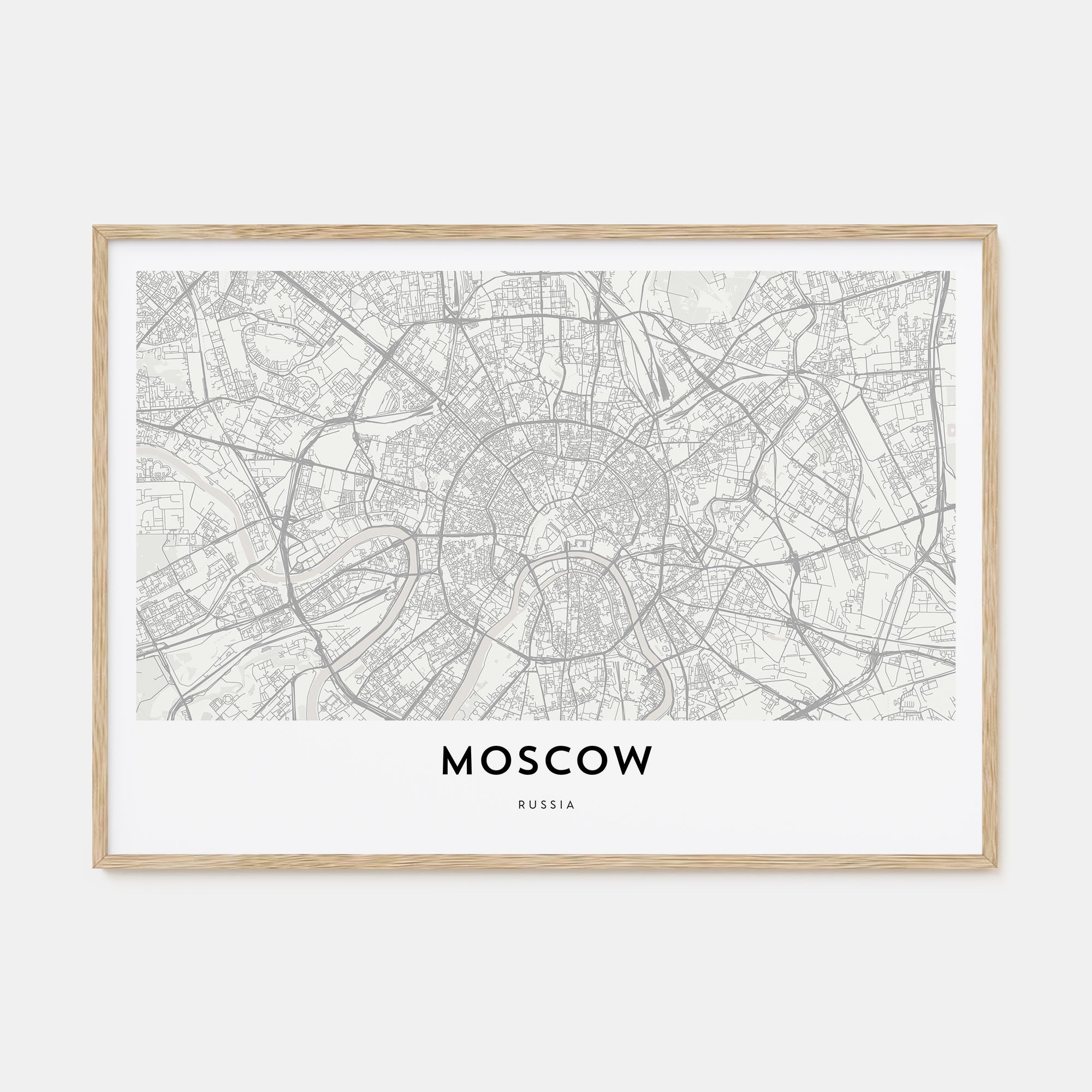 Moscow, Russia Map Landscape Poster