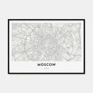 Moscow, Russia Map Landscape Poster