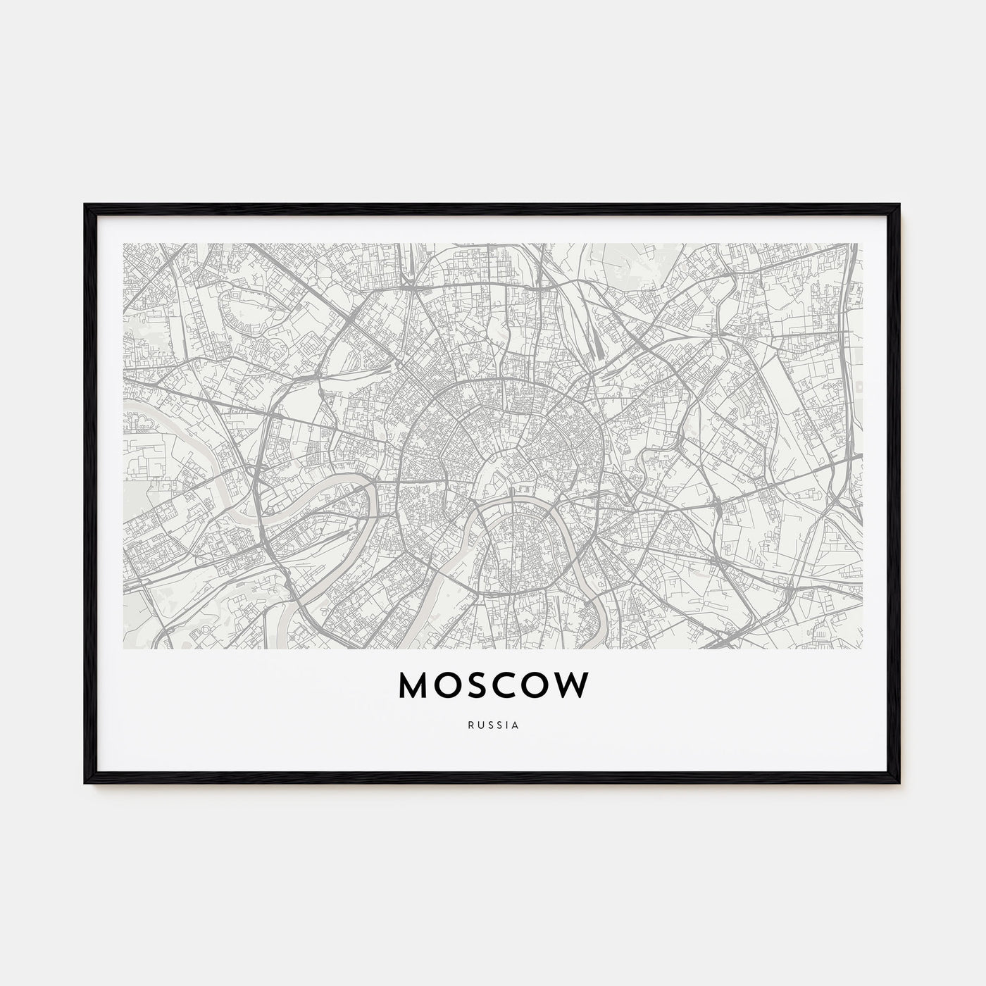 Moscow, Russia Map Landscape Poster