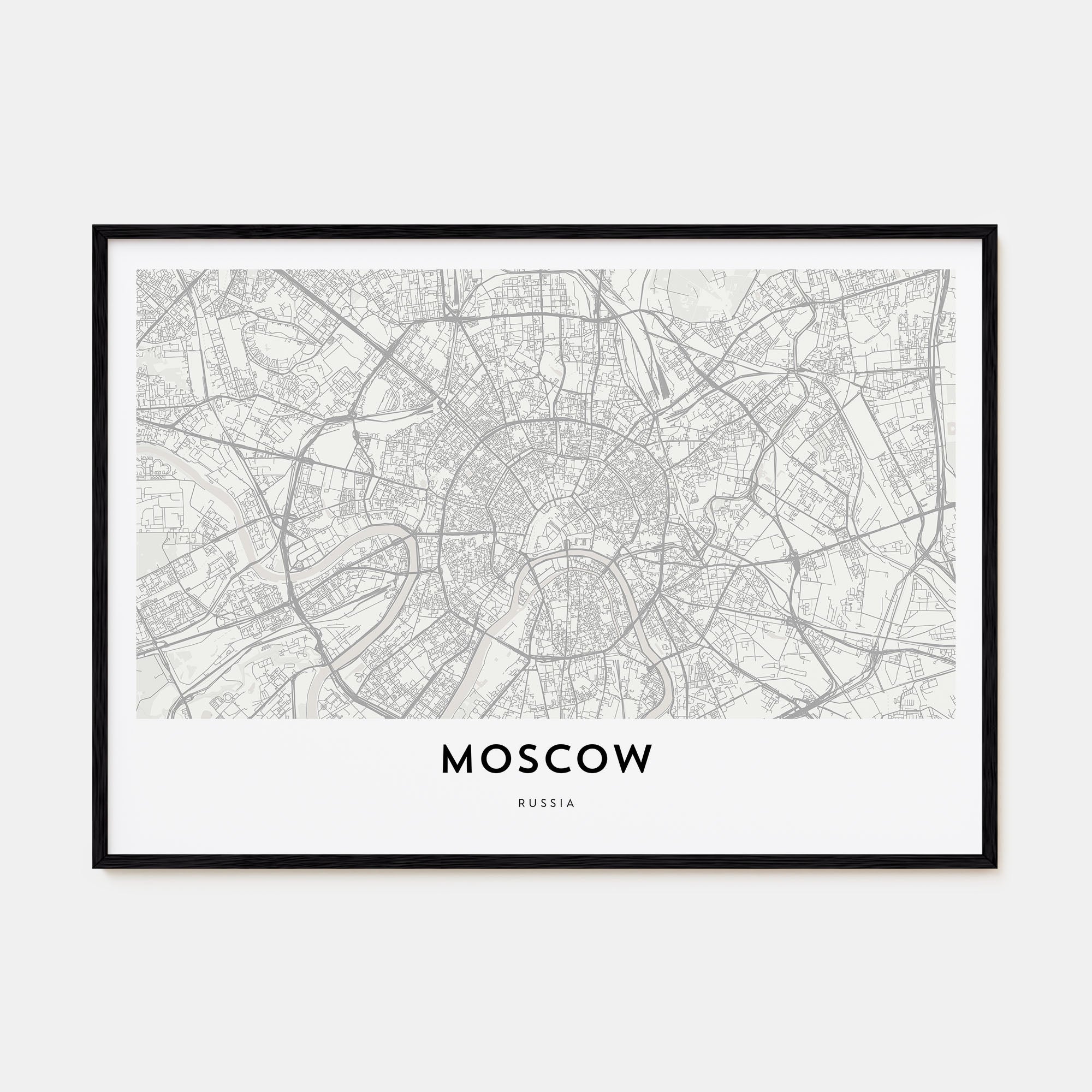 Moscow, Russia Map Landscape Poster