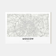 Moscow, Russia Map Landscape Poster
