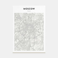 Moscow, Russia Map Portrait Poster