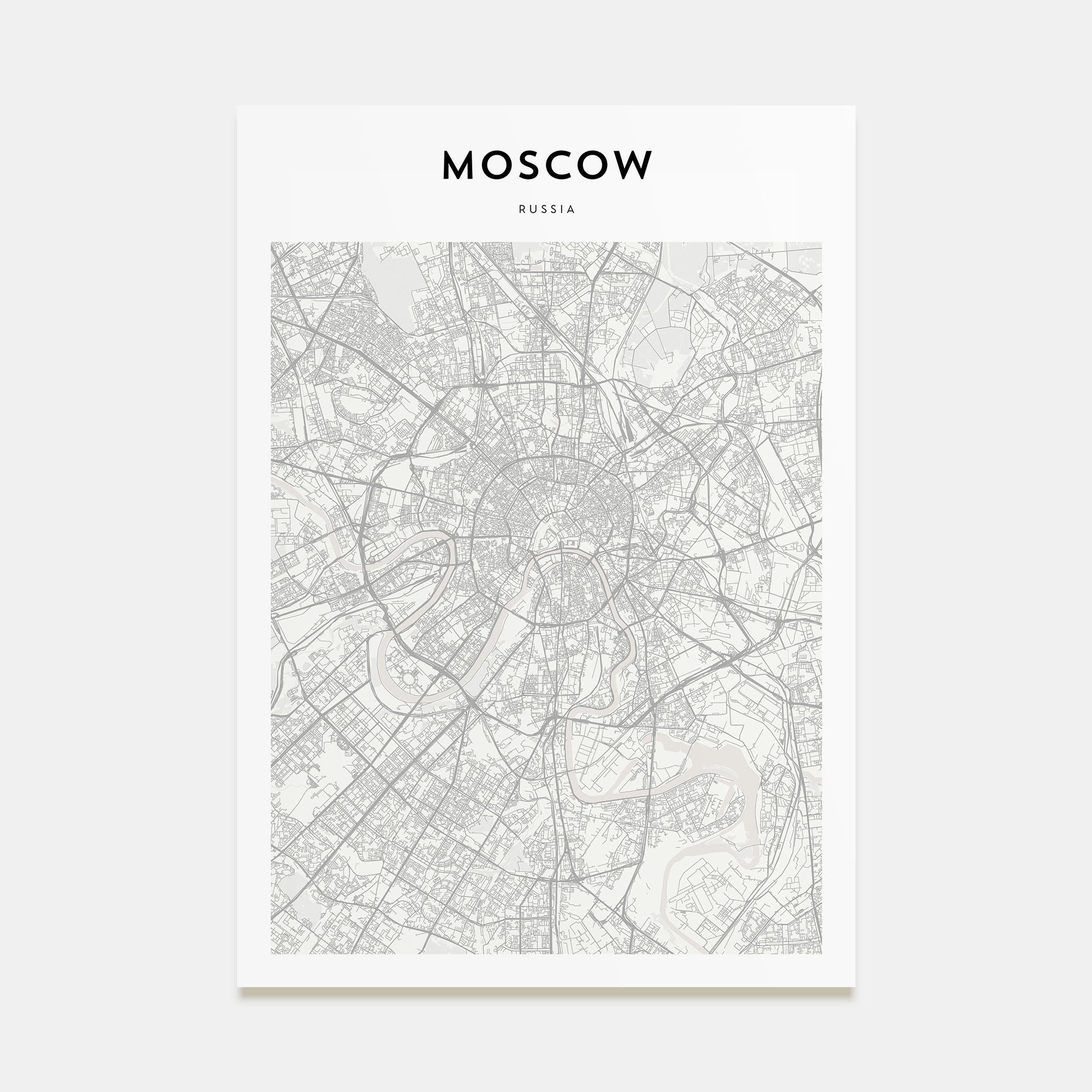 Moscow, Russia Map Portrait Poster
