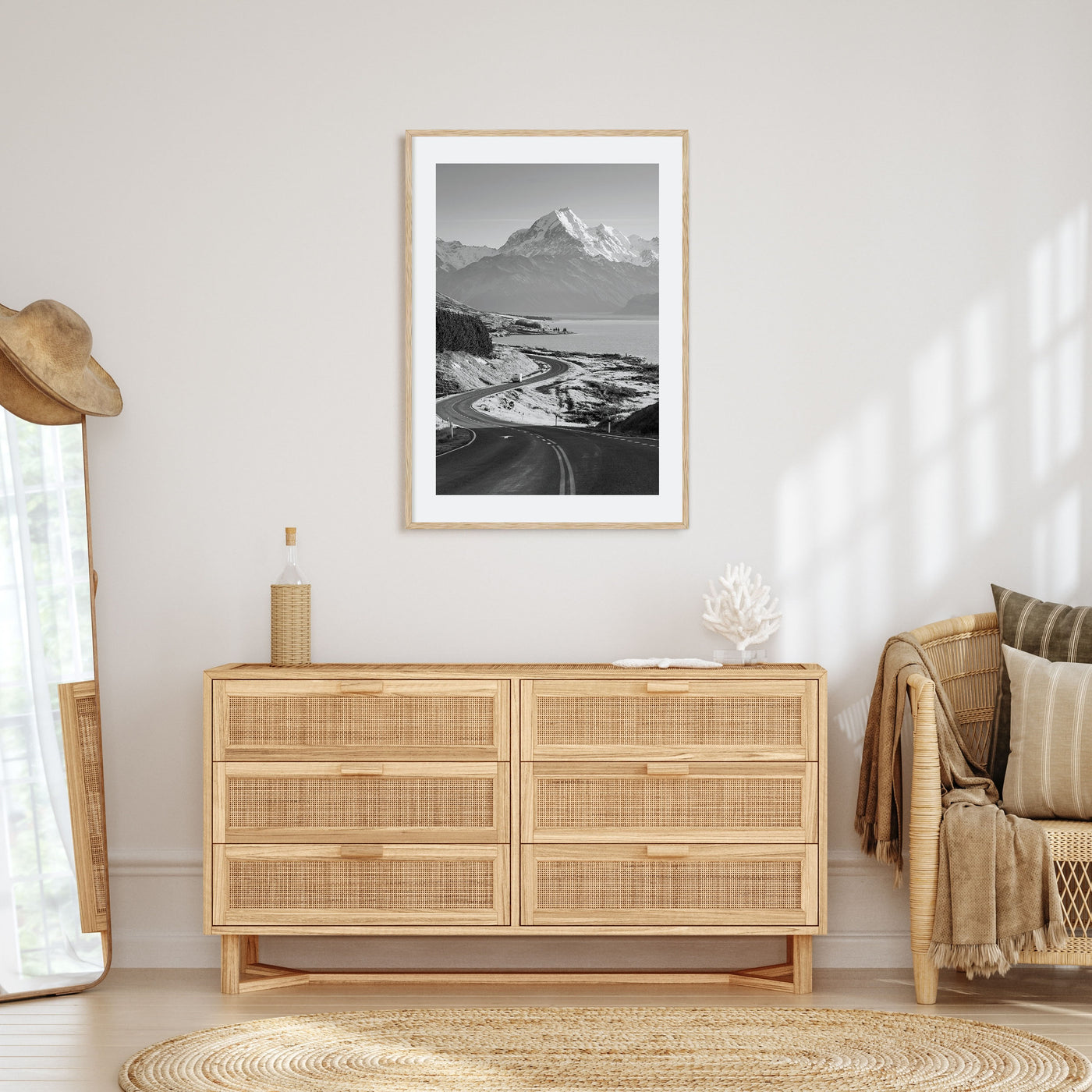 Mount Cook Photo B&W Poster