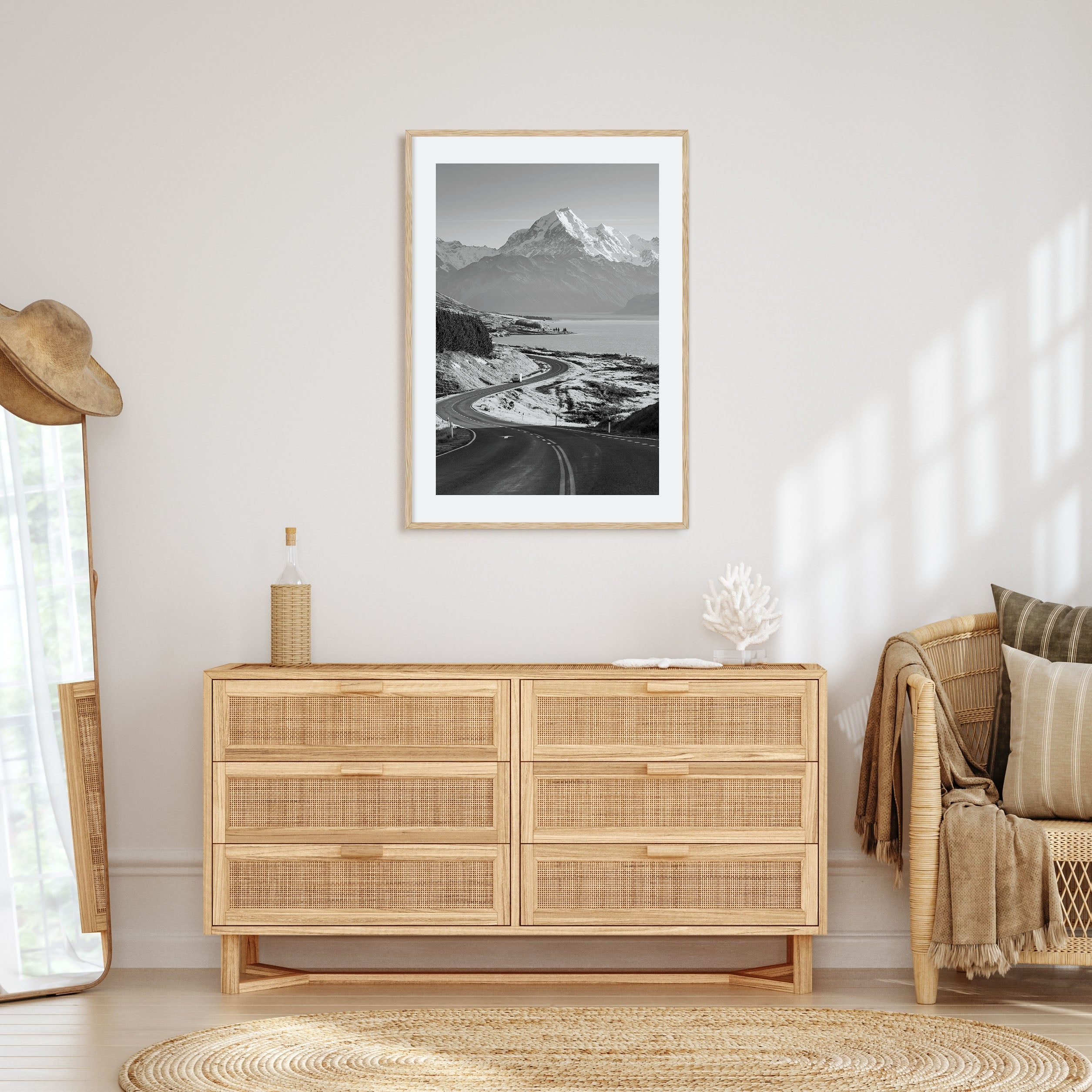 Mount Cook Photo B&W Poster