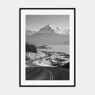 Mount Cook Photo B&W Poster