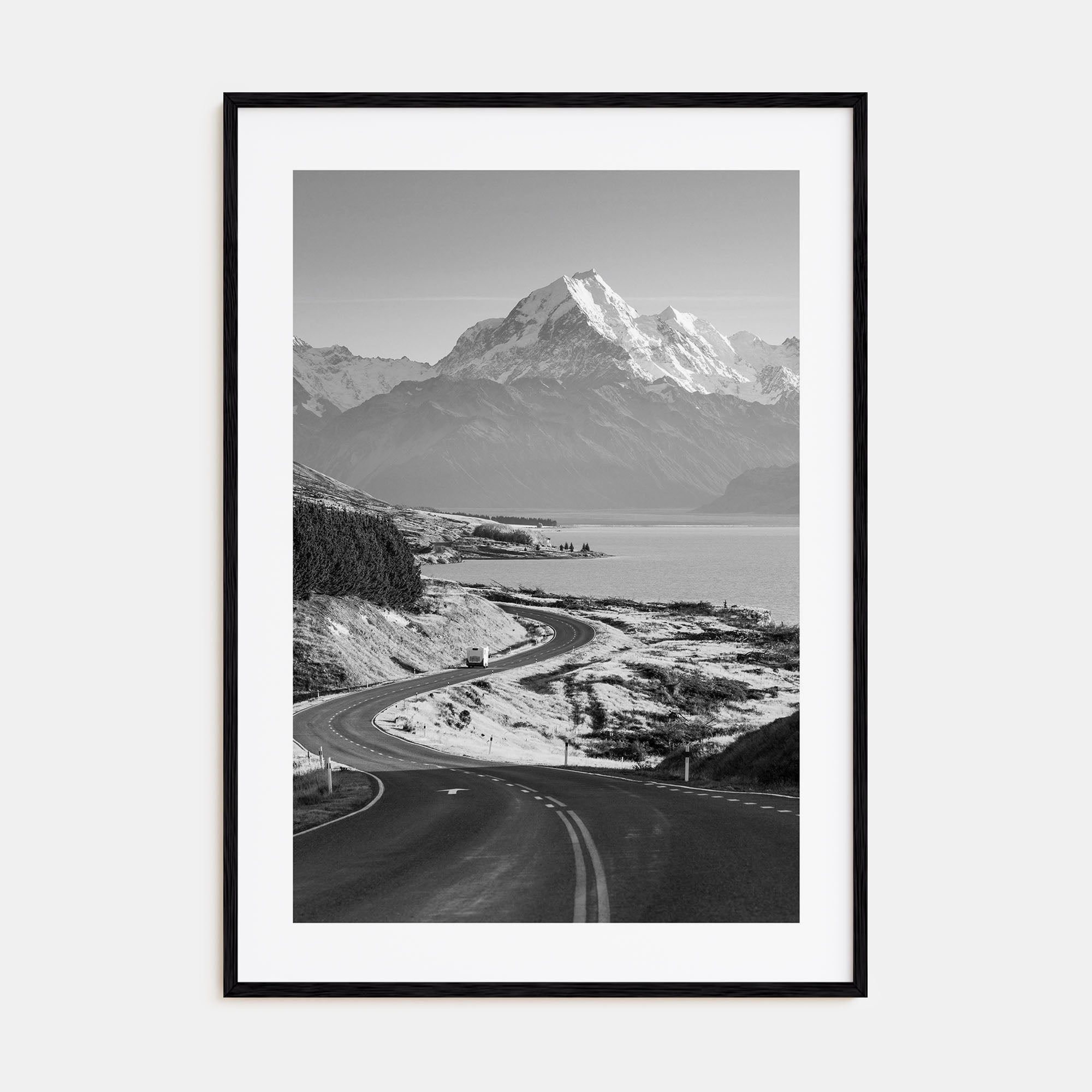 Mount Cook Photo B&W Poster