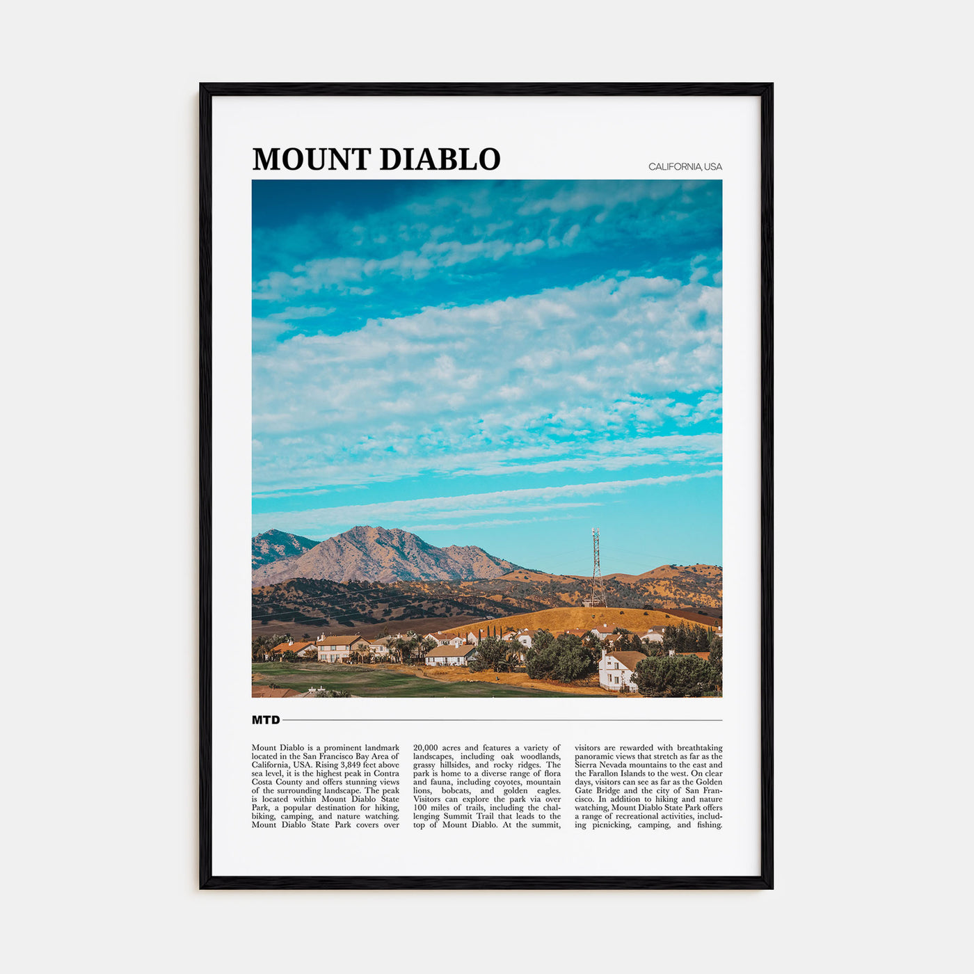 Mount Diablo Travel Color Poster