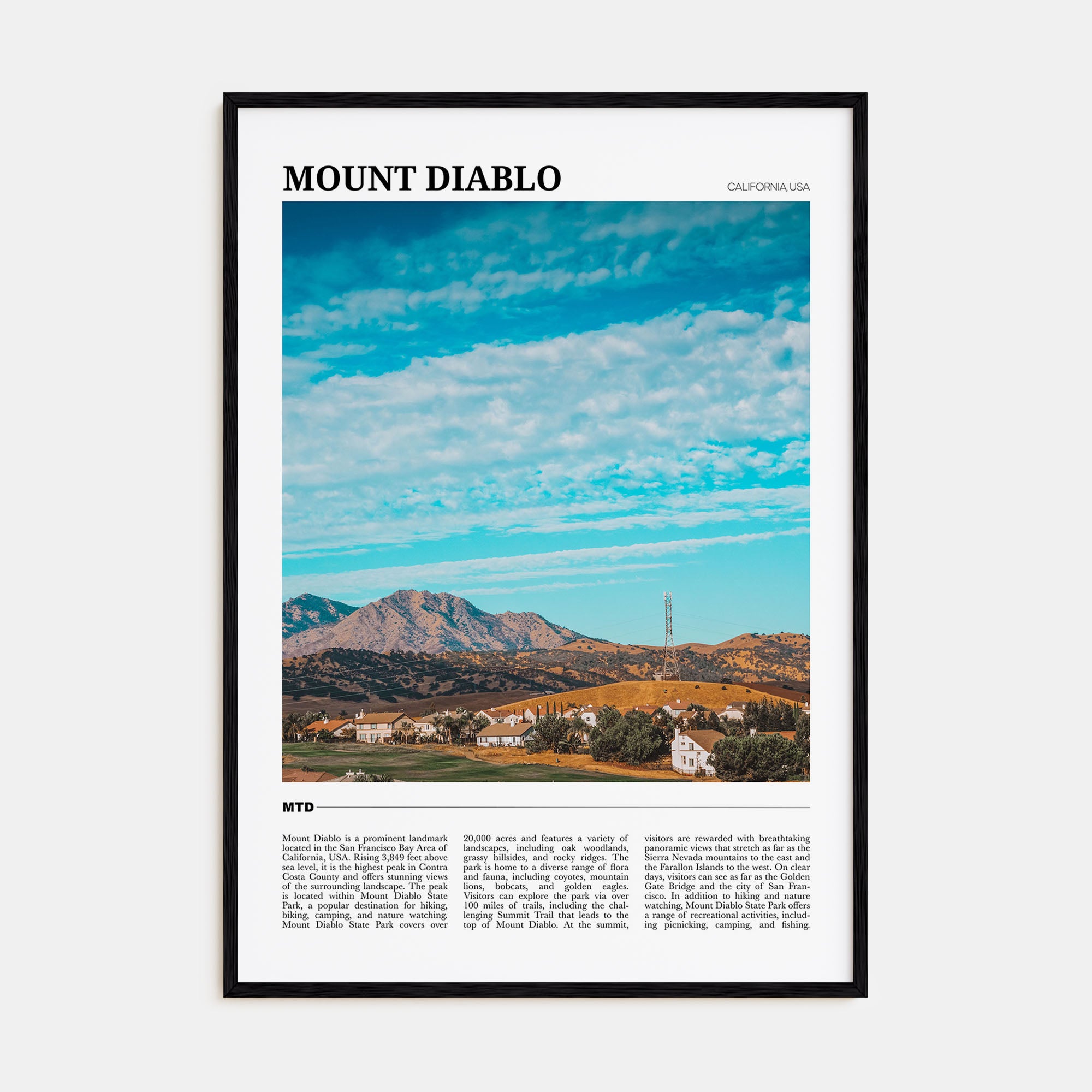Mount Diablo Travel Color Poster