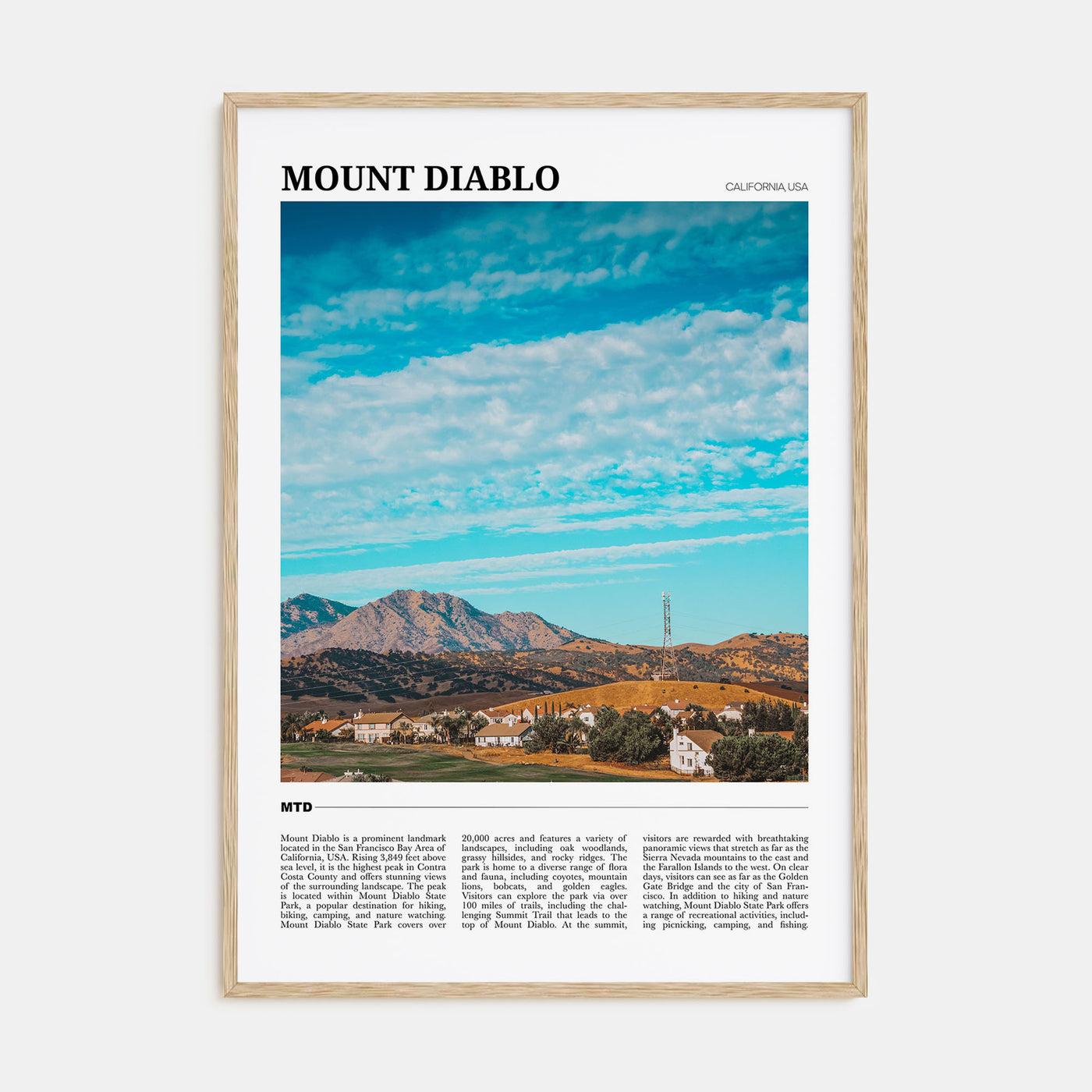 Mount Diablo Travel Color Poster