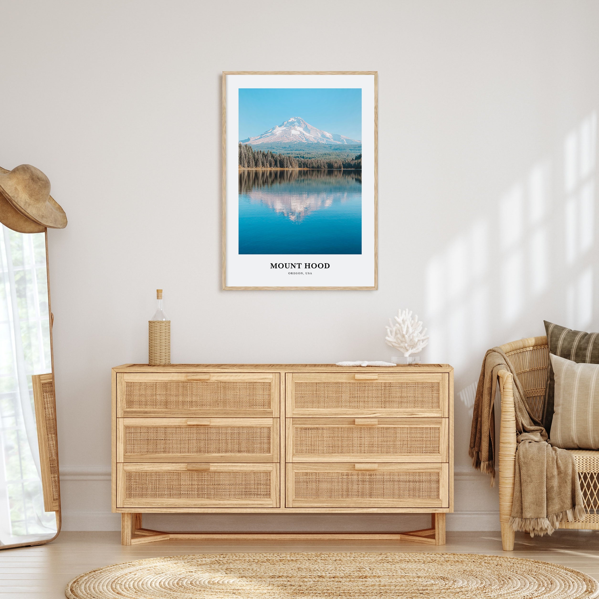 Mount Hood Portrait Color Poster
