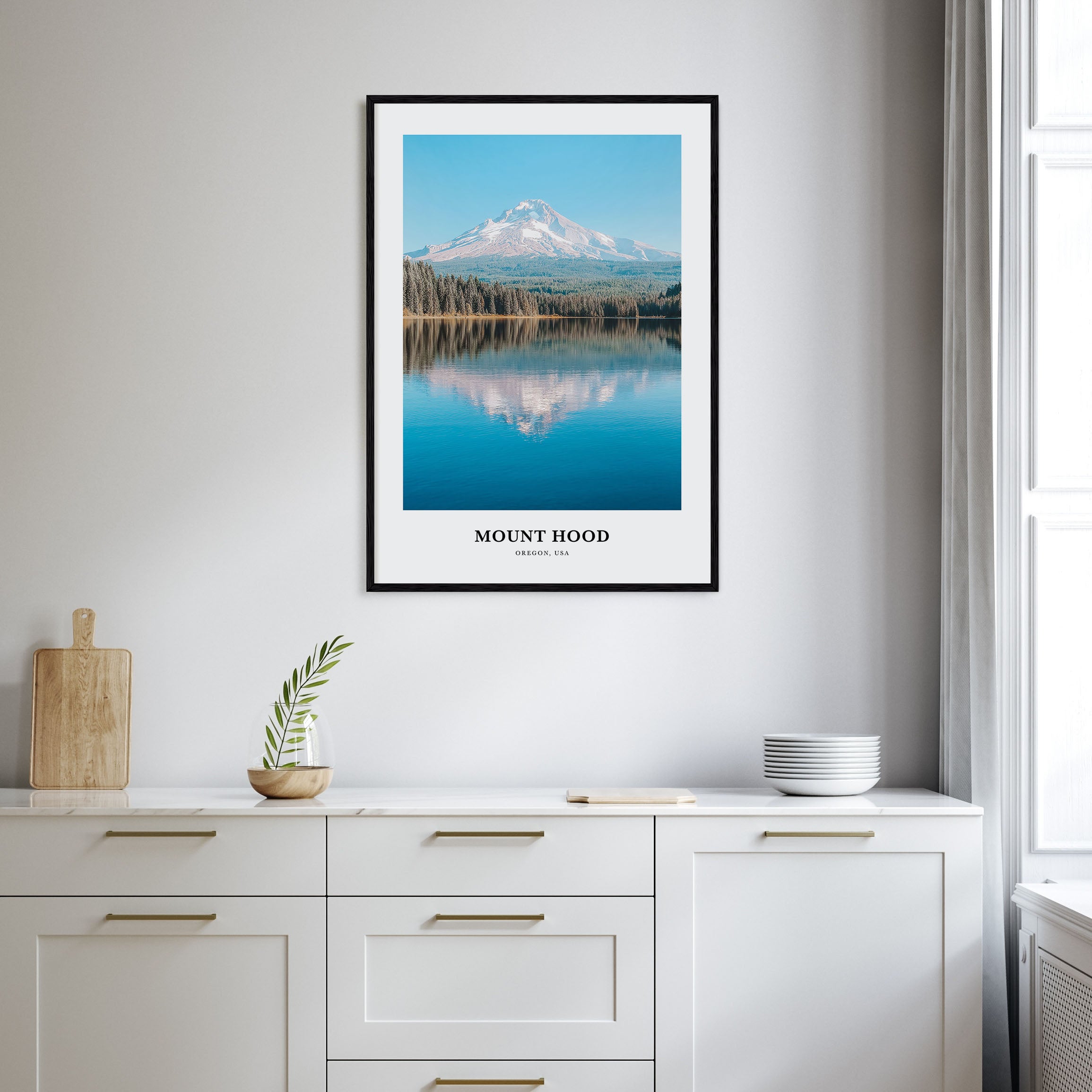 Mount Hood Portrait Color Poster