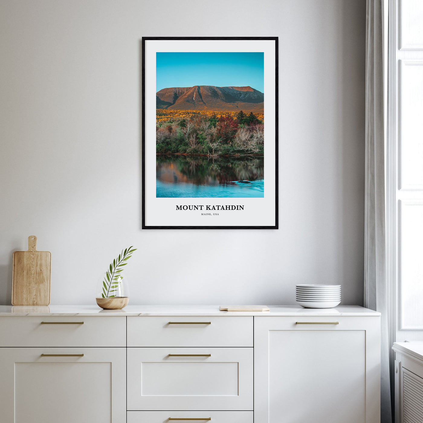 Mount Katahdin Portrait Color Poster