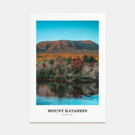 Mount Katahdin Portrait Color Poster