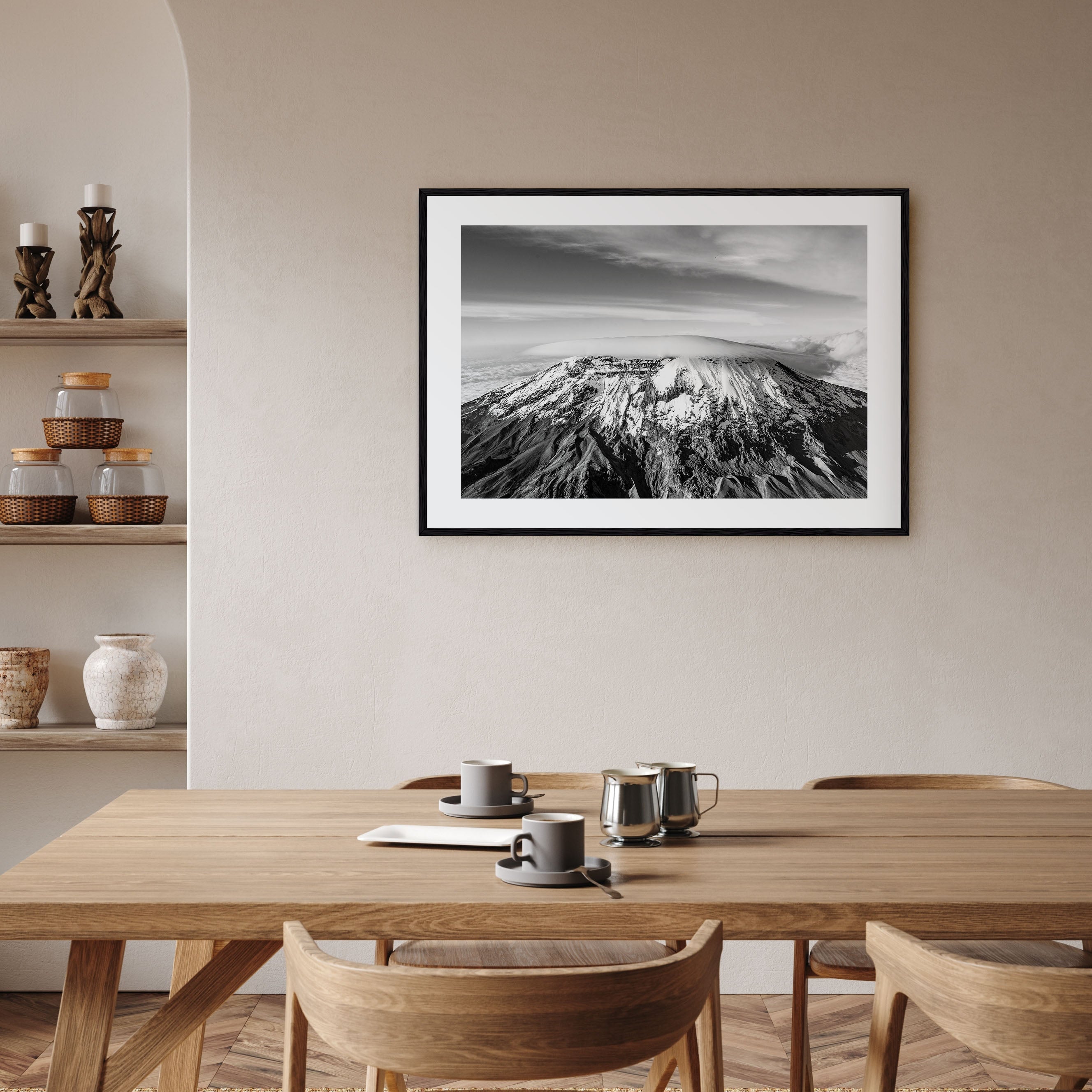 Mount Kilimanjaro Landscape B&W Poster