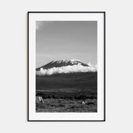 Mount Kilimanjaro Photo B&W Poster