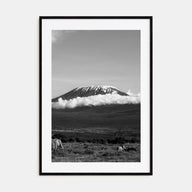 Mount Kilimanjaro Photo B&W Poster