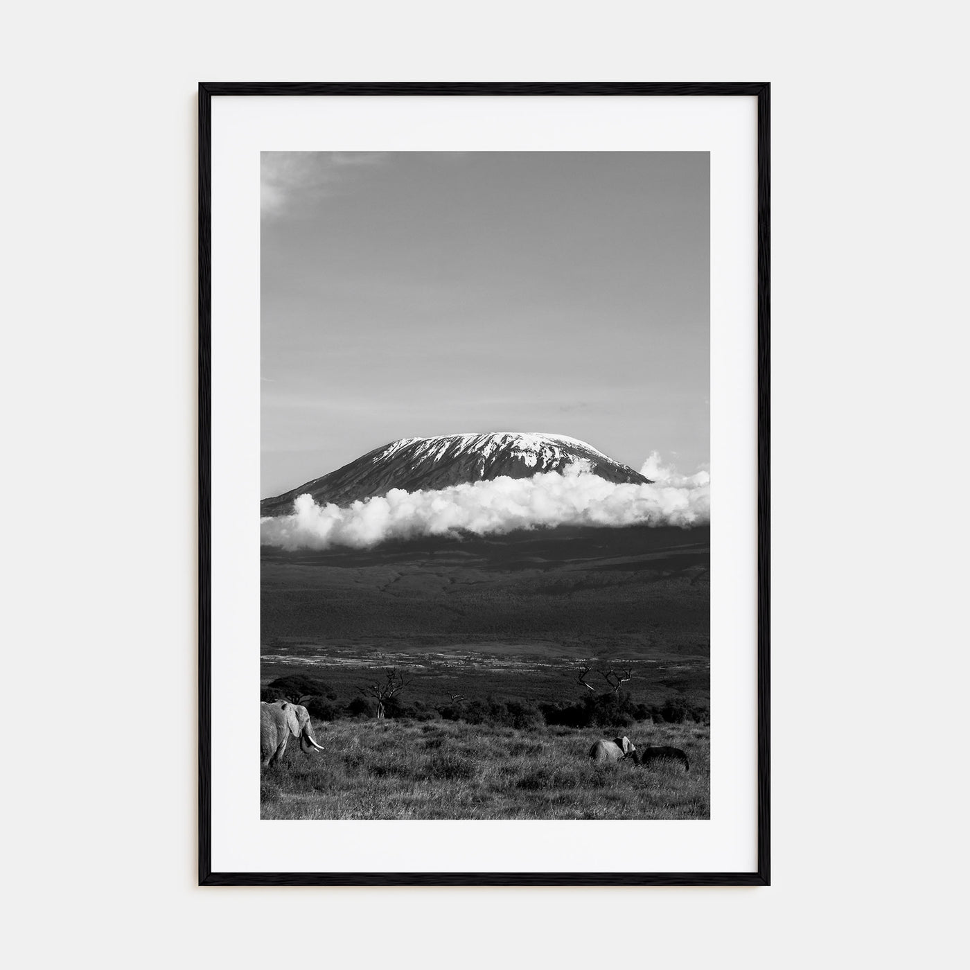 Mount Kilimanjaro Photo B&W Poster