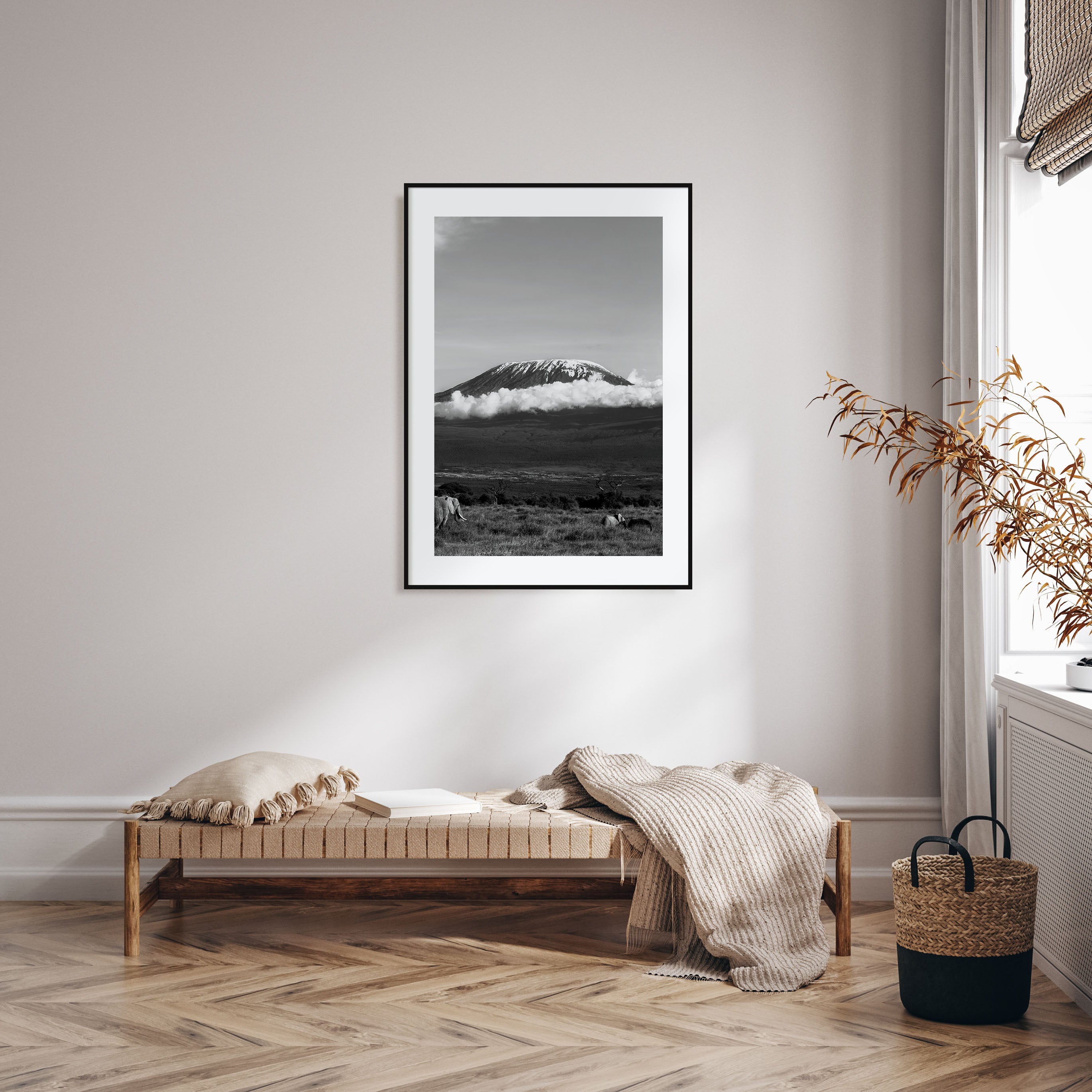 Mount Kilimanjaro Photo B&W Poster