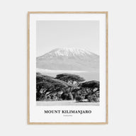 Mount Kilimanjaro Portrait B&W Poster