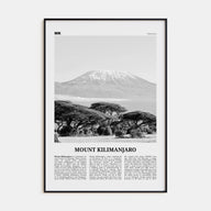 Mount Kilimanjaro Travel B&W Poster