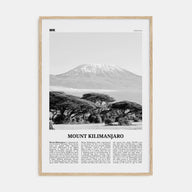 Mount Kilimanjaro Travel B&W Poster