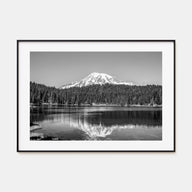 Mount Rainier Landscape B&W Poster