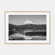 Mount Rainier Landscape B&W Poster