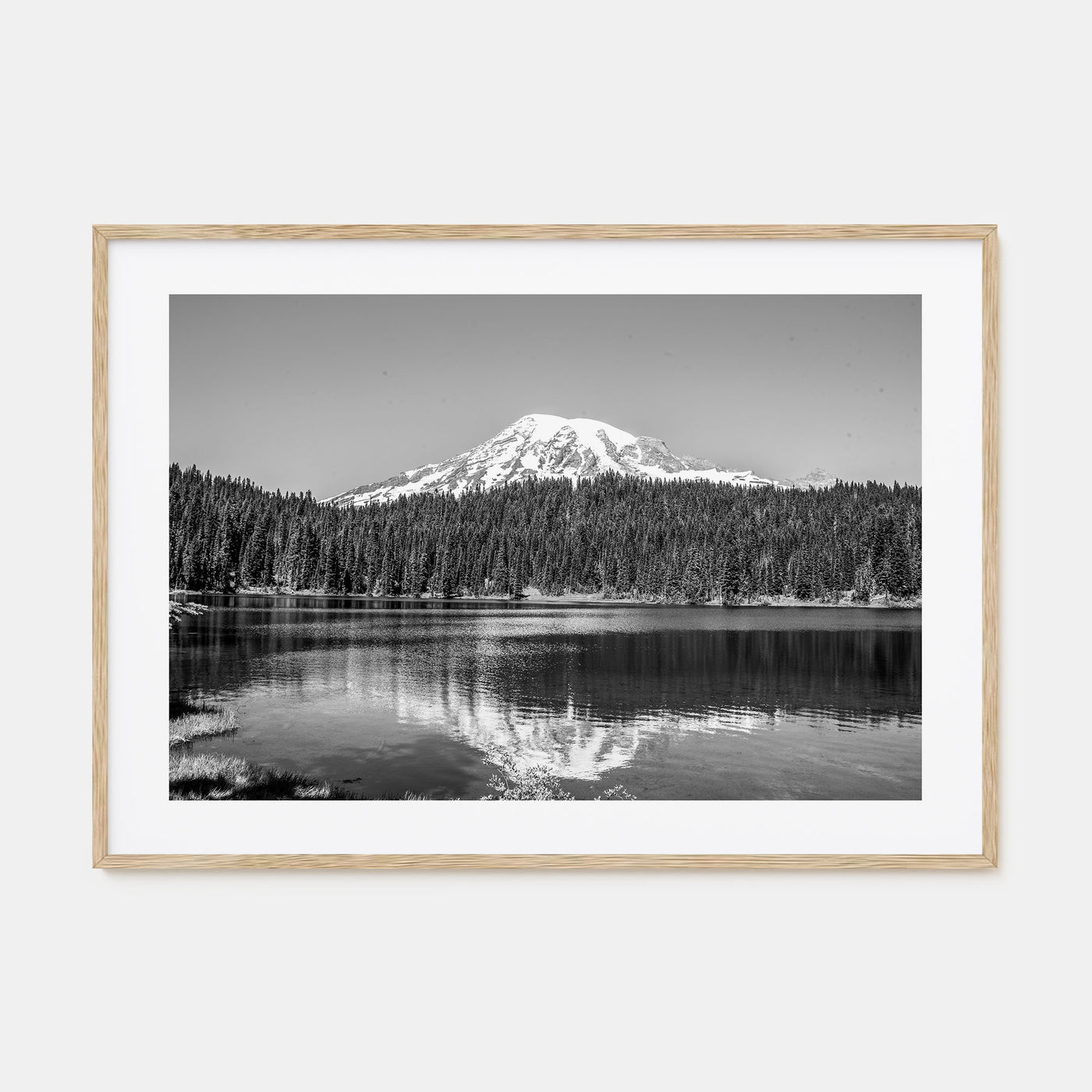 Mount Rainier Landscape B&W Poster