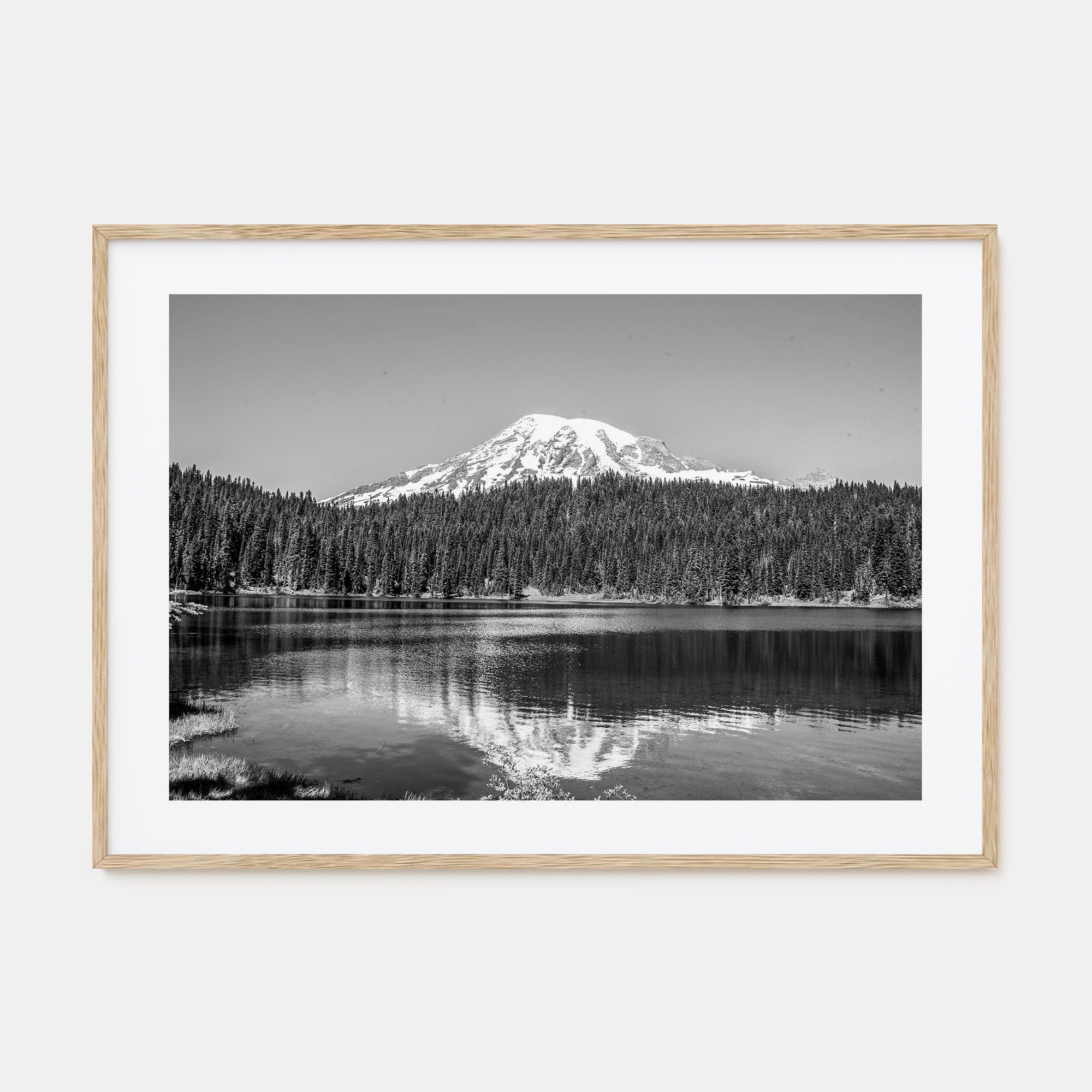 Mount Rainier Landscape B&W Poster