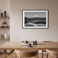 Mount Rainier Landscape B&W Poster