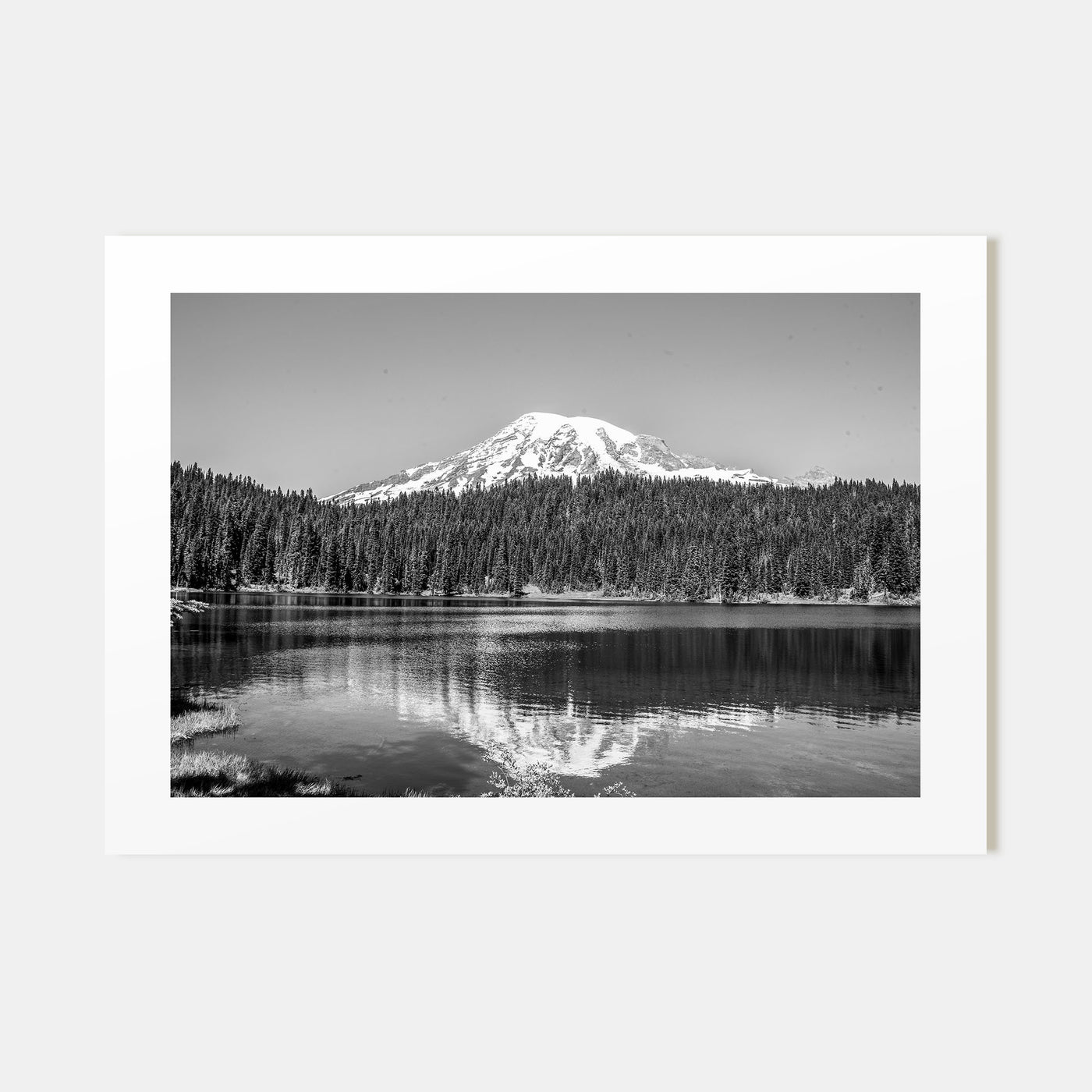 Mount Rainier Landscape B&W Poster