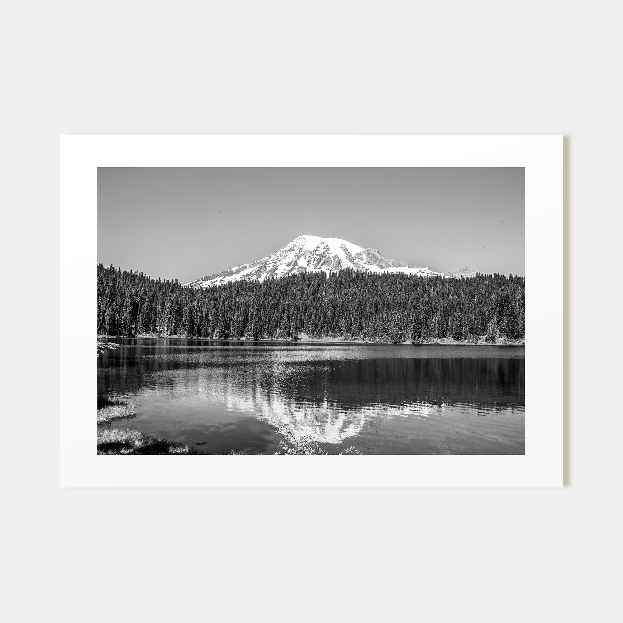 Mount Rainier Landscape B&W Poster