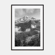 Mount Rainier Photo B&W Poster