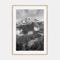 Mount Rainier Photo B&W Poster