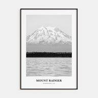 Mount Rainier Portrait B&W Poster