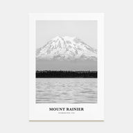 Mount Rainier Portrait B&W Poster