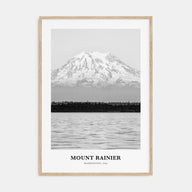 Mount Rainier Portrait B&W Poster