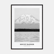 Mount Rainier Portrait B&W Poster