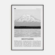 Mount Rainier Travel B&W Poster