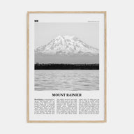 Mount Rainier Travel B&W Poster
