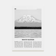 Mount Rainier Travel B&W Poster