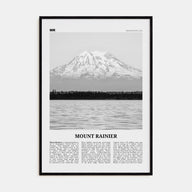 Mount Rainier Travel B&W Poster